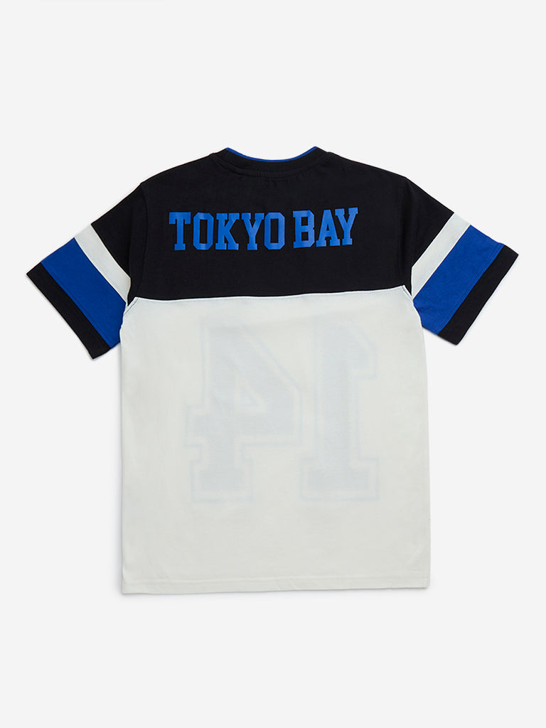 Y&F Kids Black Text Printed Cotton T-Shirt