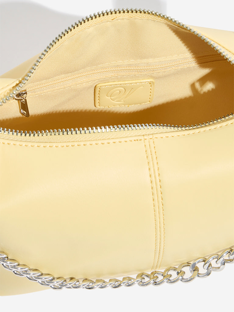 Westside Yellow Buckle-Detailed Top Hand Bag