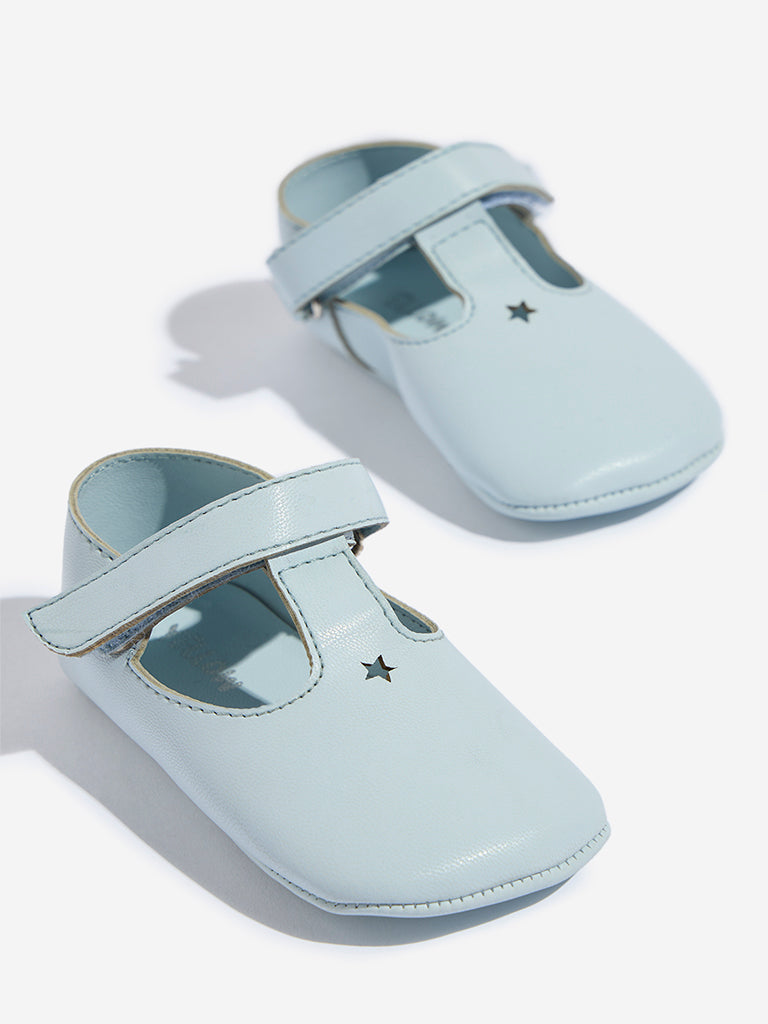 Westside Yellow Kids Light Blue Cut-Out Detailed Shoes for Casual Wear Zoomed View