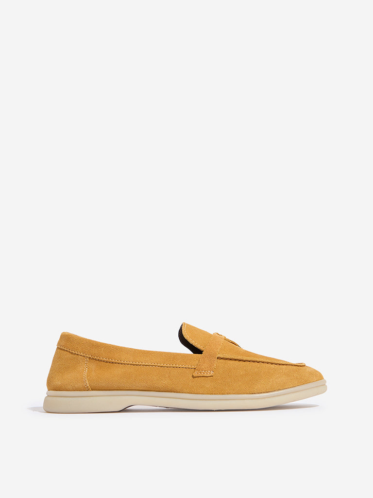 Buy LUNA BLU Mustard Faux-Suede Loafers from Westside