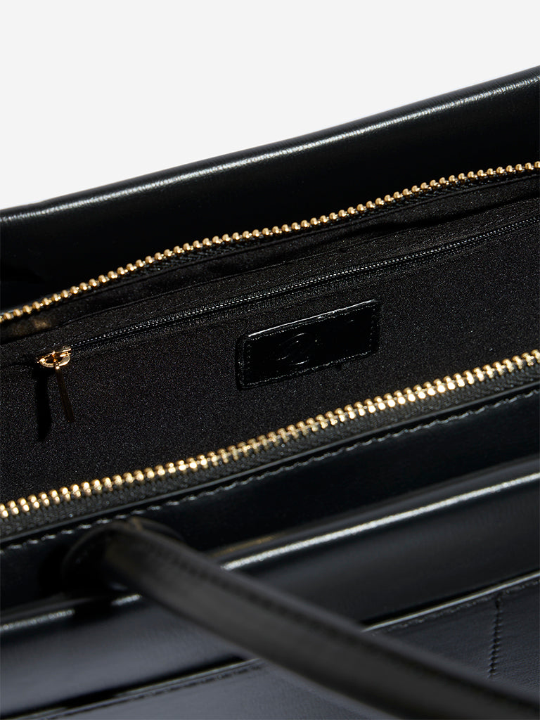 Westside Black Faux Leather Shoulder Bag