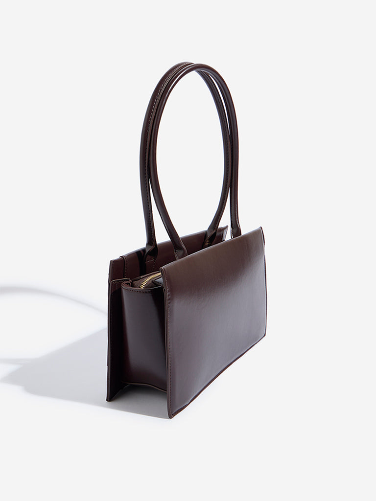 Westside Brown Faux Leather Shoulder Bag