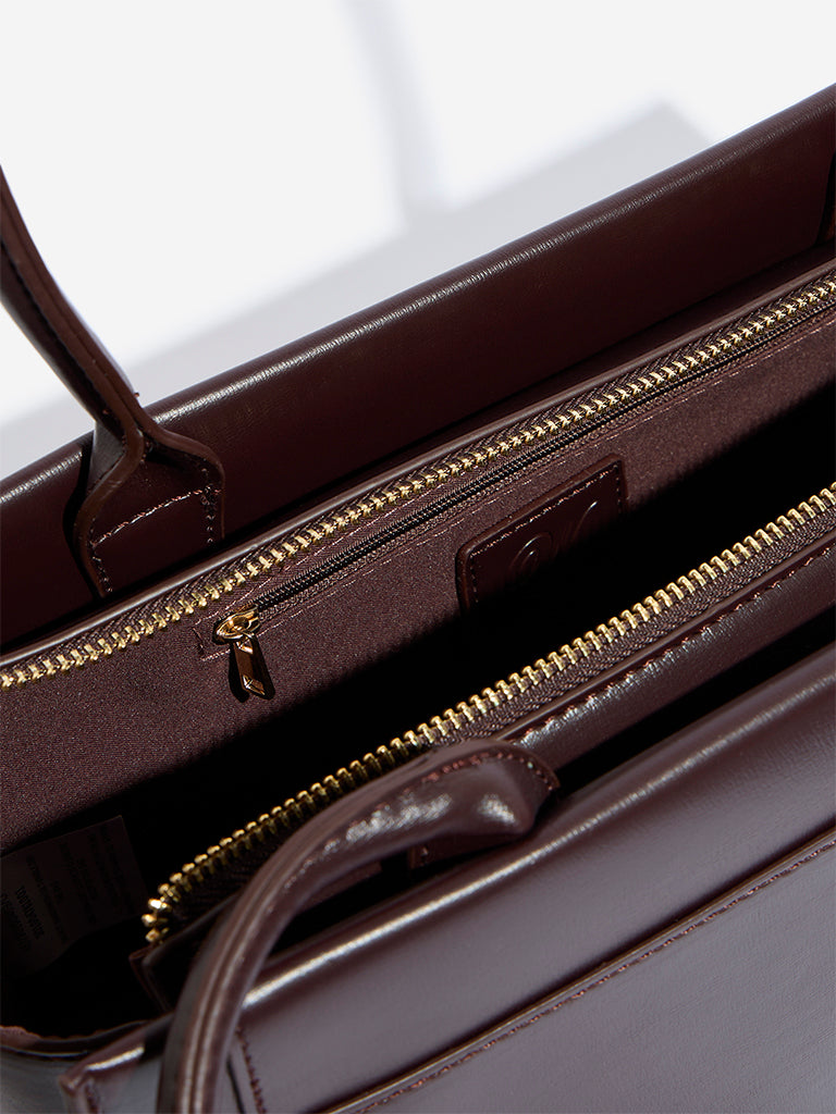 Westside Brown Faux Leather Shoulder Bag