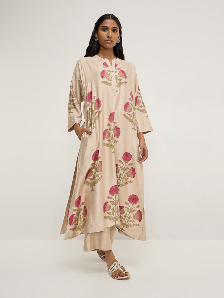 Zuba Beige Ethnic Pants