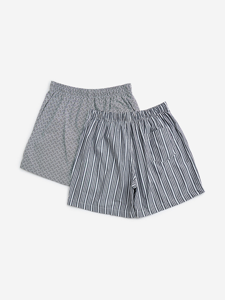 WES Lounge Black Cotton Boxers - Pack of 2
