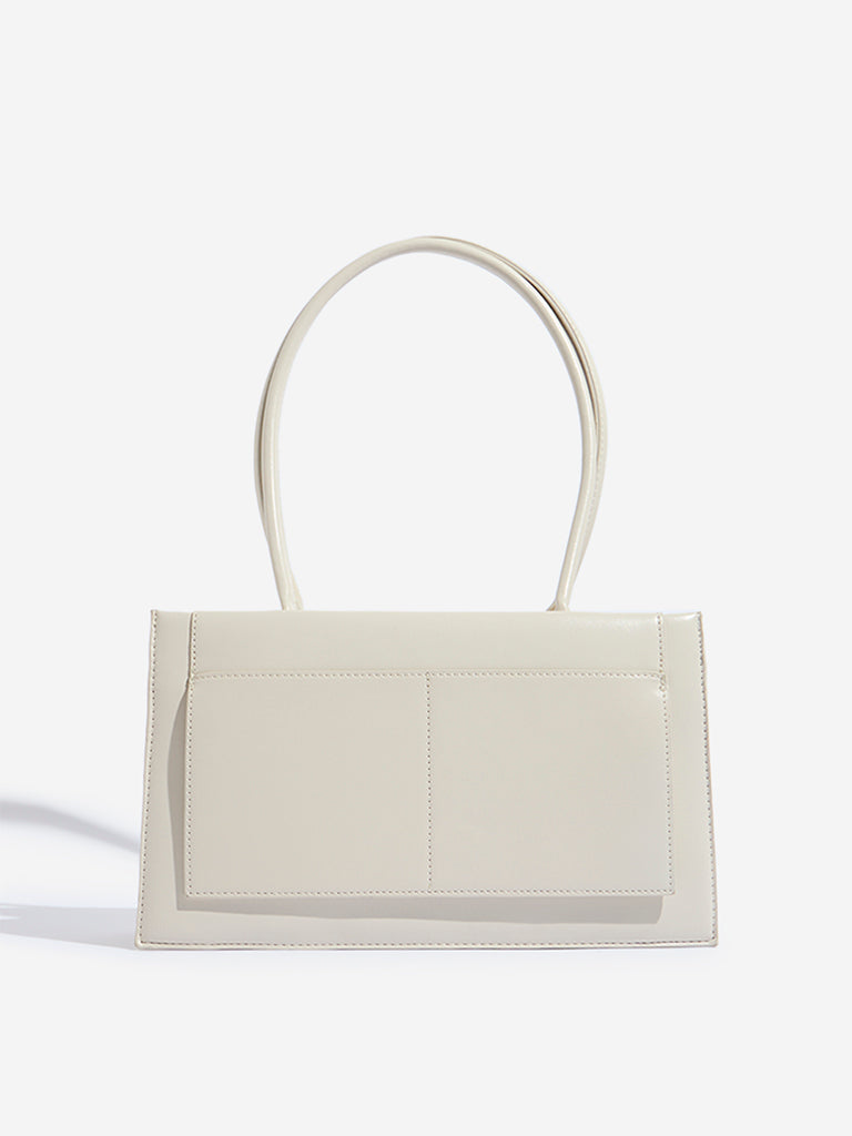 Westside Beige Faux Leather Shoulder Bag