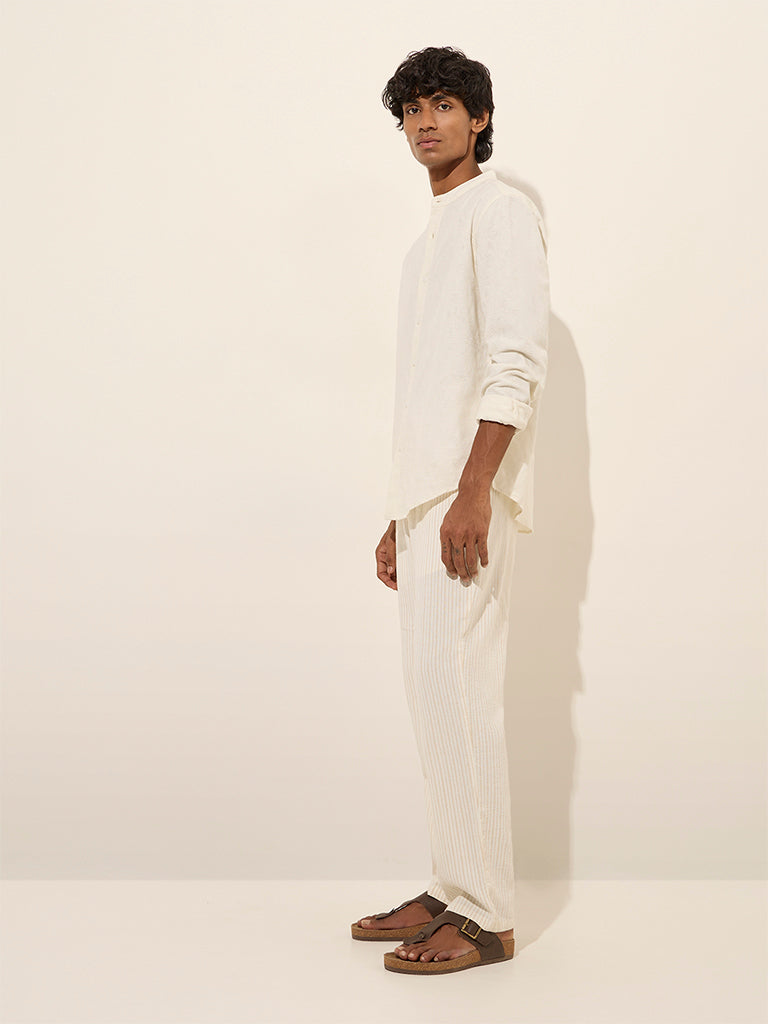 ETA Off-White Textured Relaxed-Fit Cotton Shirt