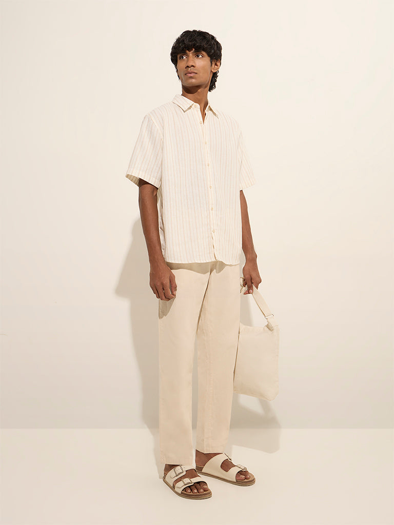 ETA Off-White Striped Relaxed-Fit Cotton Shirt