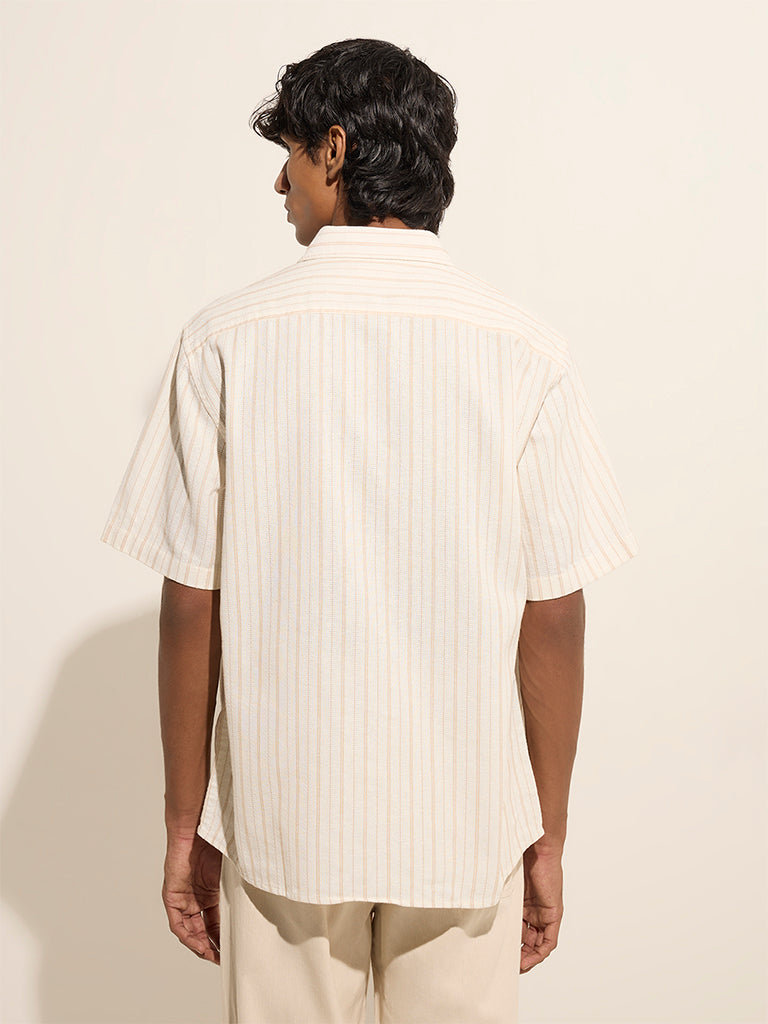 ETA Off-White Striped Relaxed-Fit Cotton Shirt