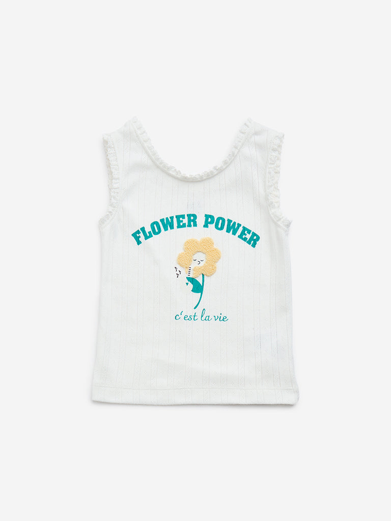 HOP Kids White Text Design Cotton Top
