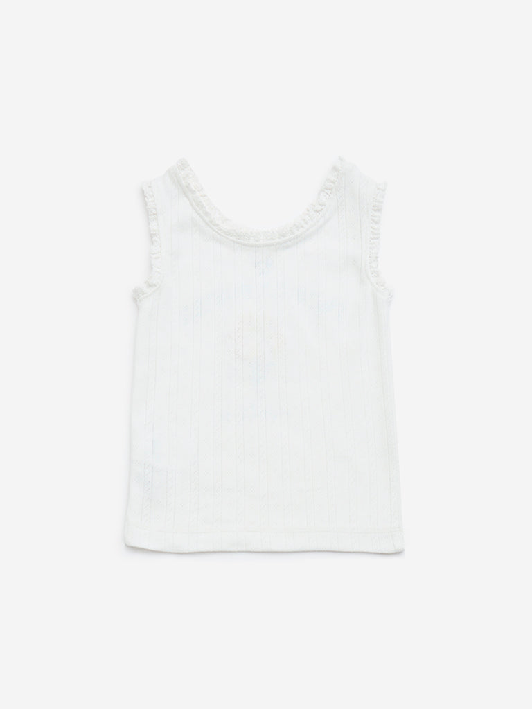 Westside HOP Kids White Text Design Cotton Top for Casual Wear Back View
