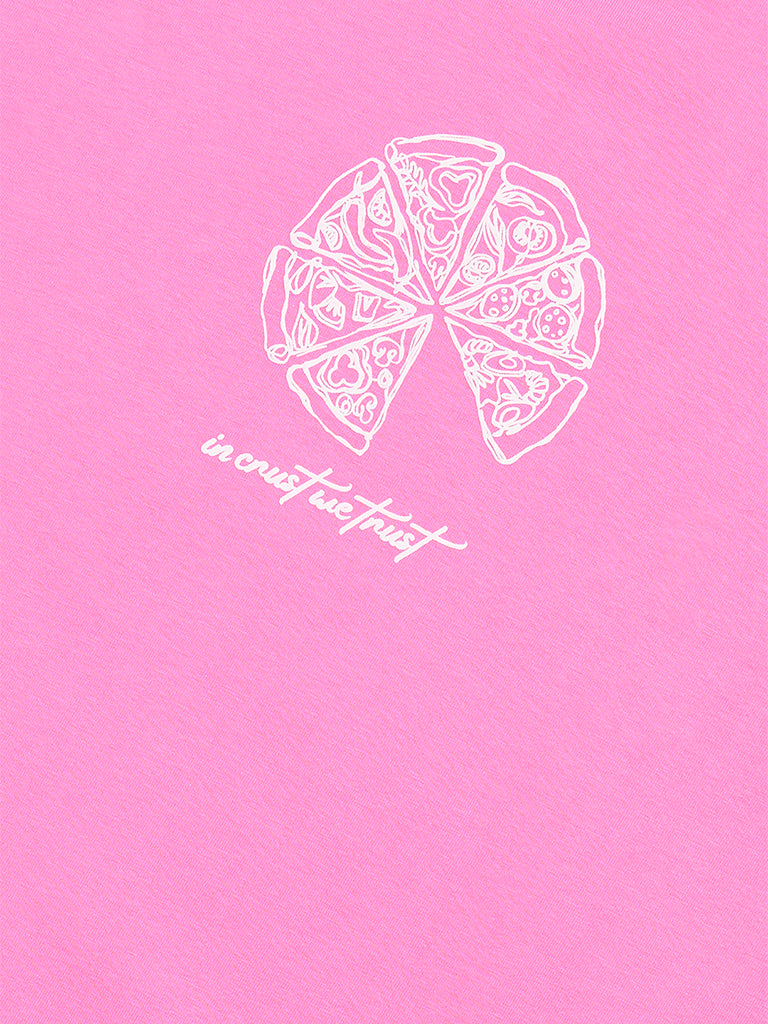 Westside Y&F Girl's Pink Typographic Cotton T-Shirt for Casual Wear Zoomed View