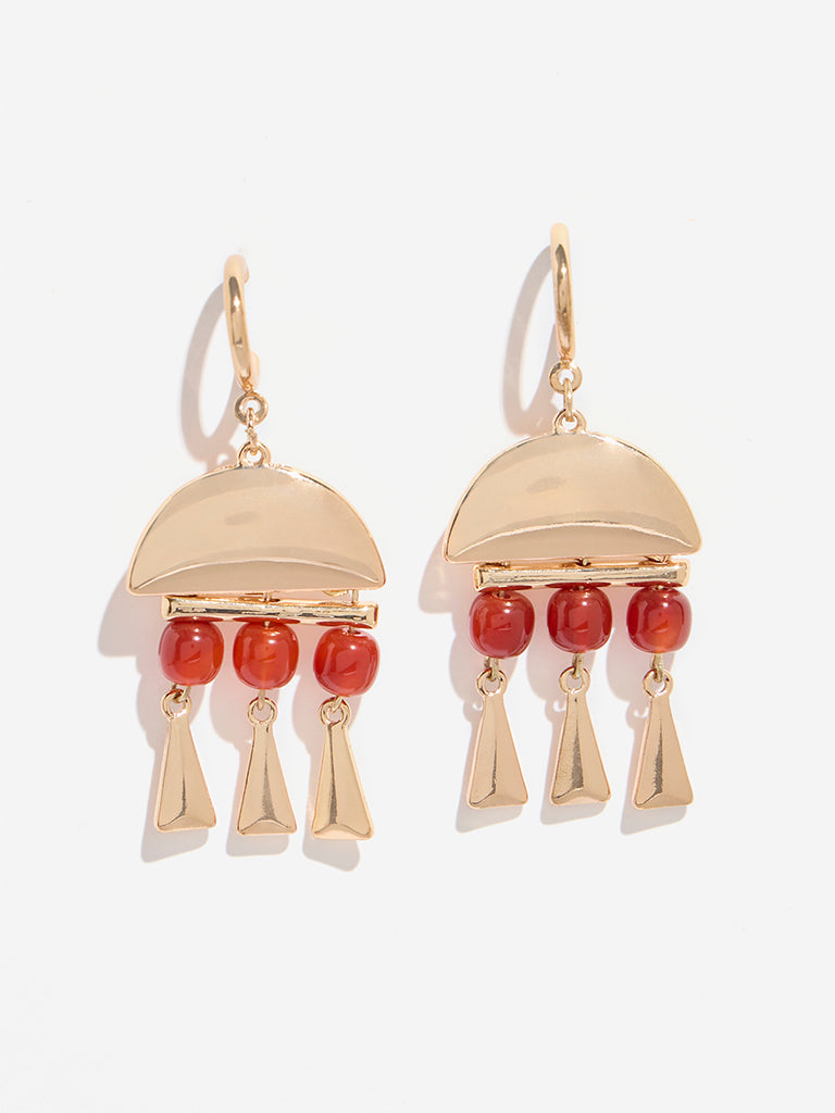 Westside Accessories Gold Gemstone Dangler Earrings