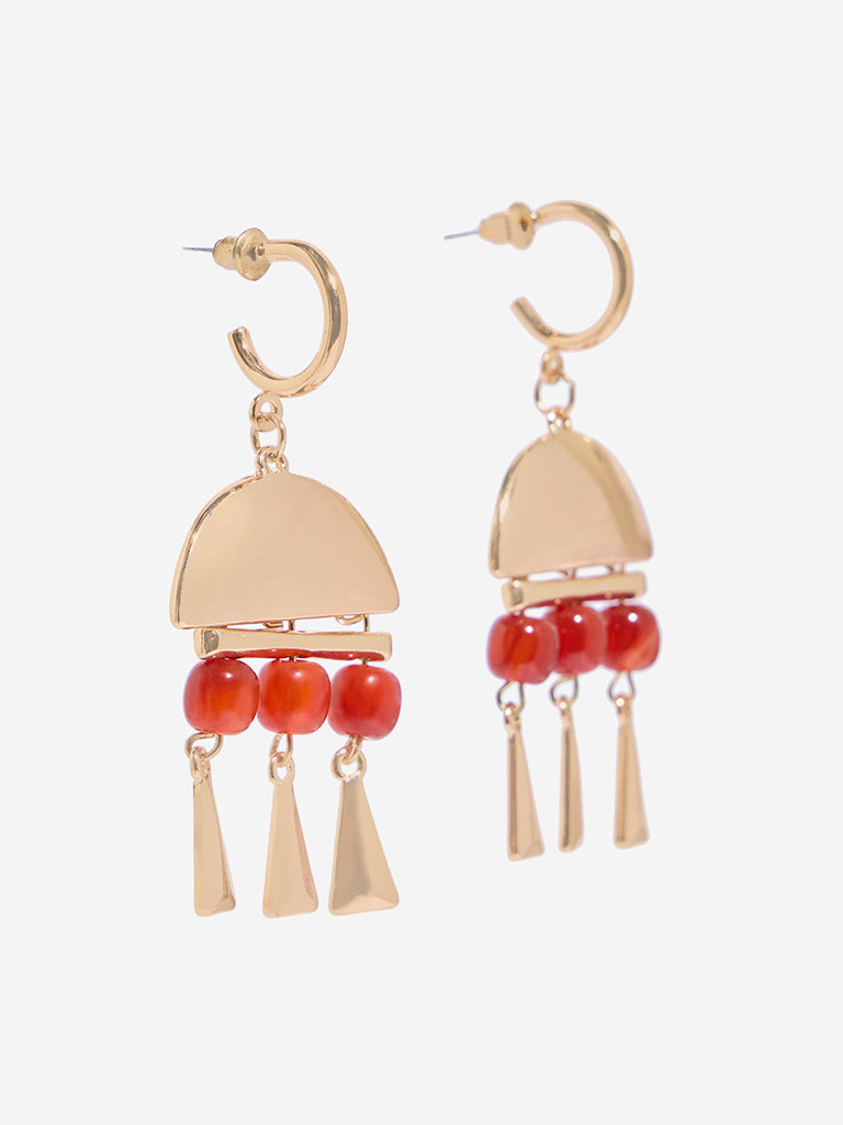 Westside Accessories Gold Gemstone Dangler Earrings