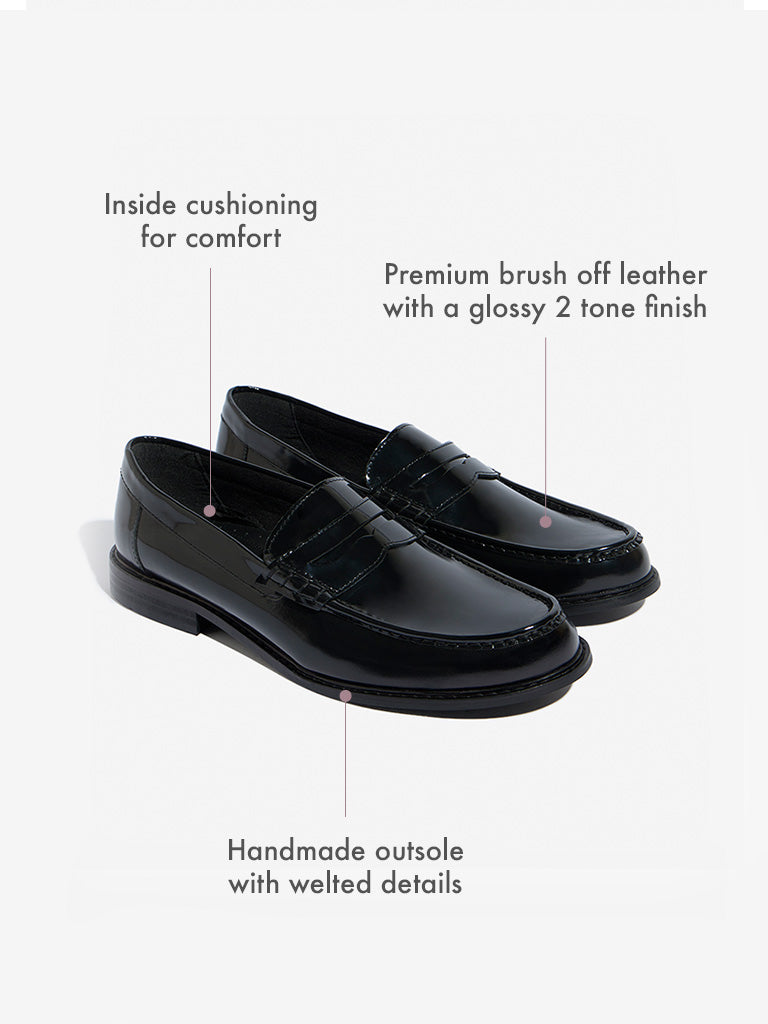 SOLEPLAY Black Penny Loafers