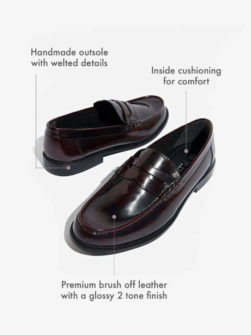 Westside SOLEPLAY Men's  Black Burgundy Loafers for Casual Wear Front View