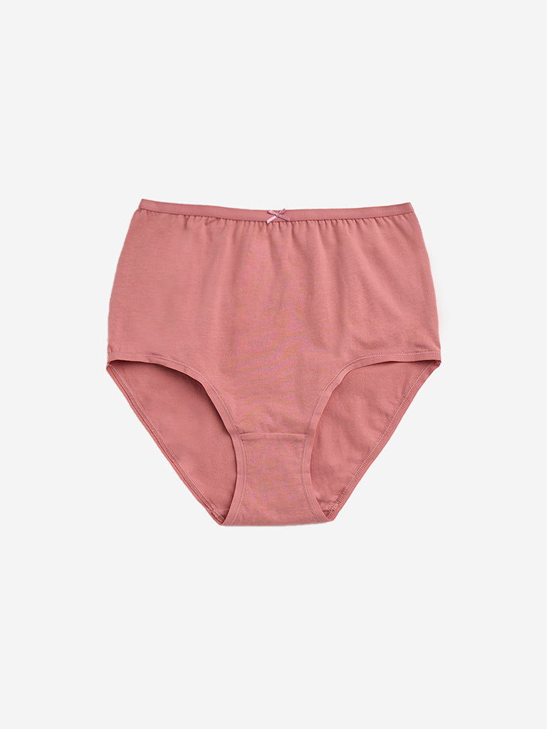 Wunderlove Pink Printed Cotton-Blend Briefs - Pack of 3