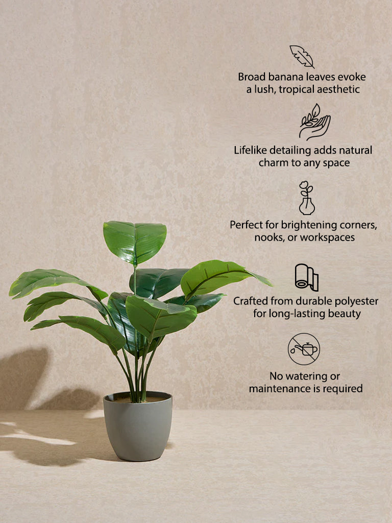 Westside Home Green Artificial Banana Leaf Plant