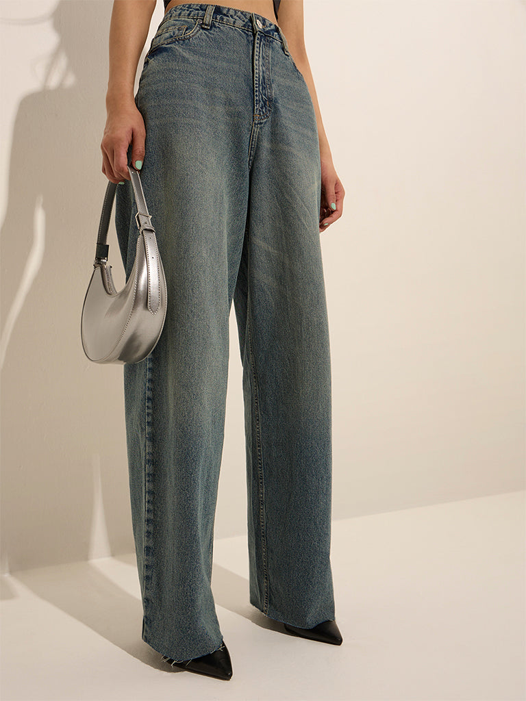 Nuon Dark Blue Straight - Fit Low - Rise Jeans