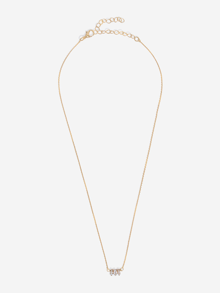 Westside Accessories Gold Baguette Dainty Necklace