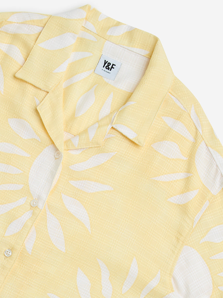Y&F Kids Yellow Printed Blend Shirt