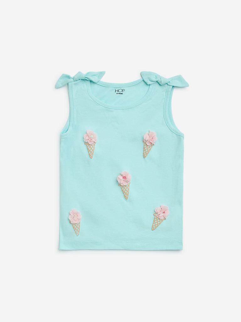 HOP Kids Mint Ice-Cream Design Cotton Top