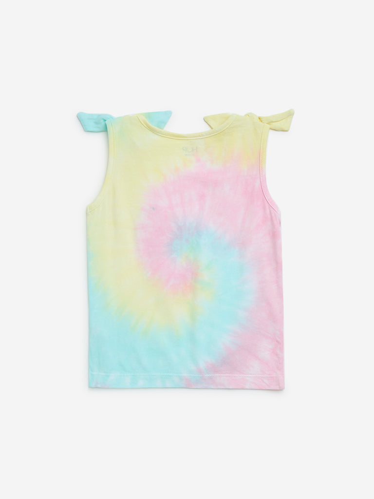 HOP Kids Multicolour Tie-Dye Design Cotton Top