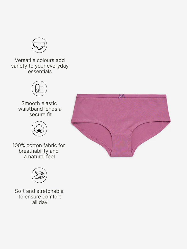 Wunderlove Lavender Cotton Briefs - Pack of 3