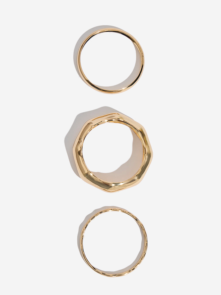 Westside Accessories Gold Cuff Bracelet Set - Pack of 3
