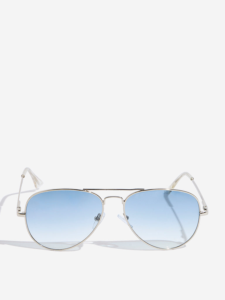 Nuon Blue Aviator Sunglasses with Cleaning Cloth
