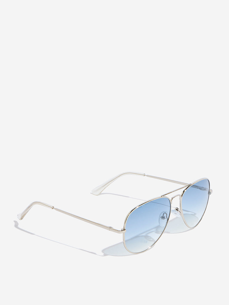 Nuon Blue Aviator Sunglasses with Cleaning Cloth
