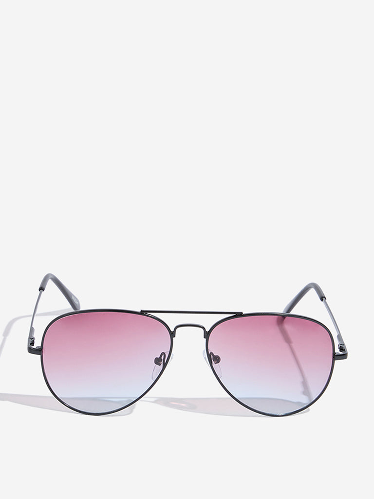 Nuon Red Aviator Sunglasses with Cleaning Cloth