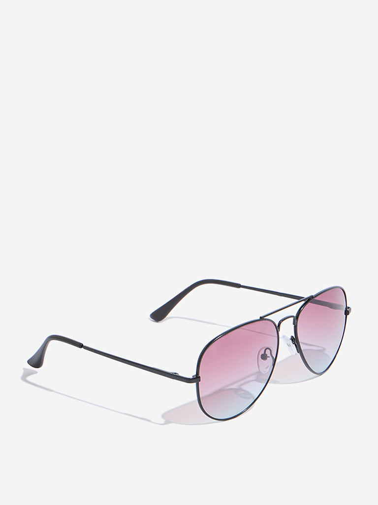 Nuon Red Aviator Sunglasses with Cleaning Cloth