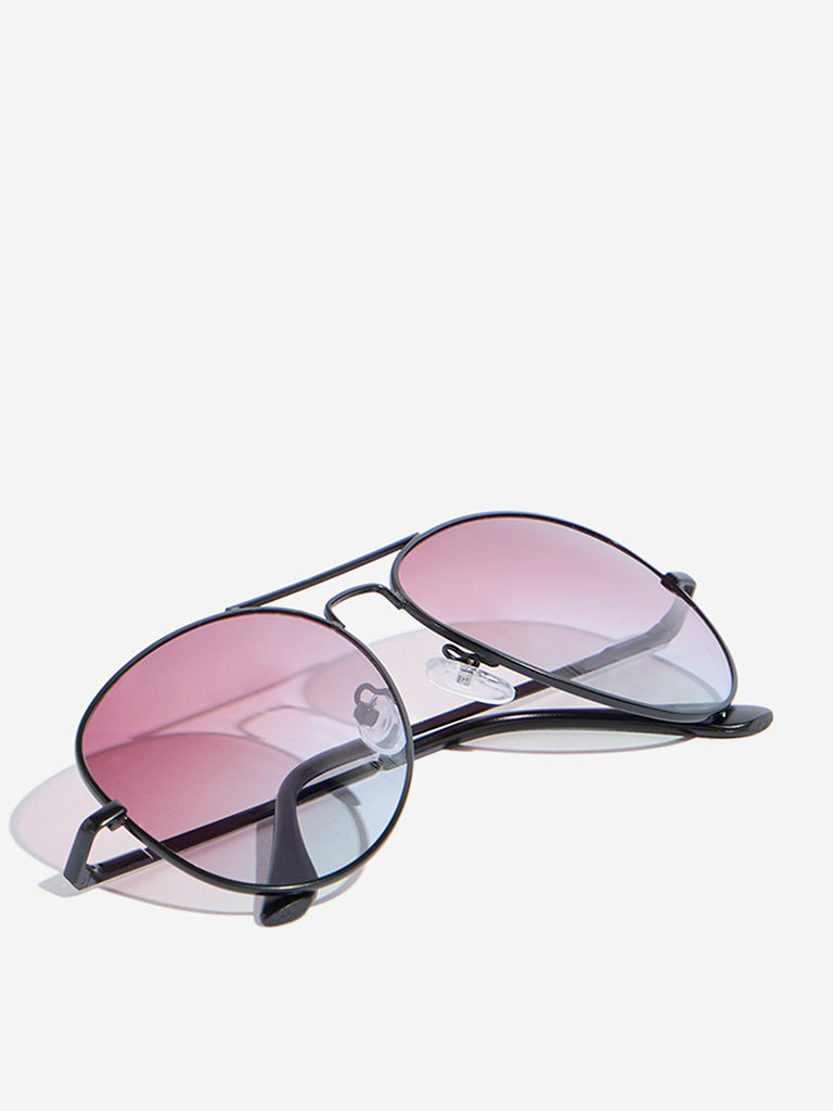 Nuon Red Aviator Sunglasses with Cleaning Cloth
