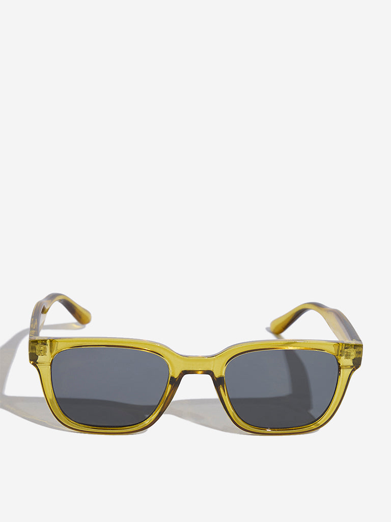 Nuon Green Square Sunglasses with Cleaning Cloth