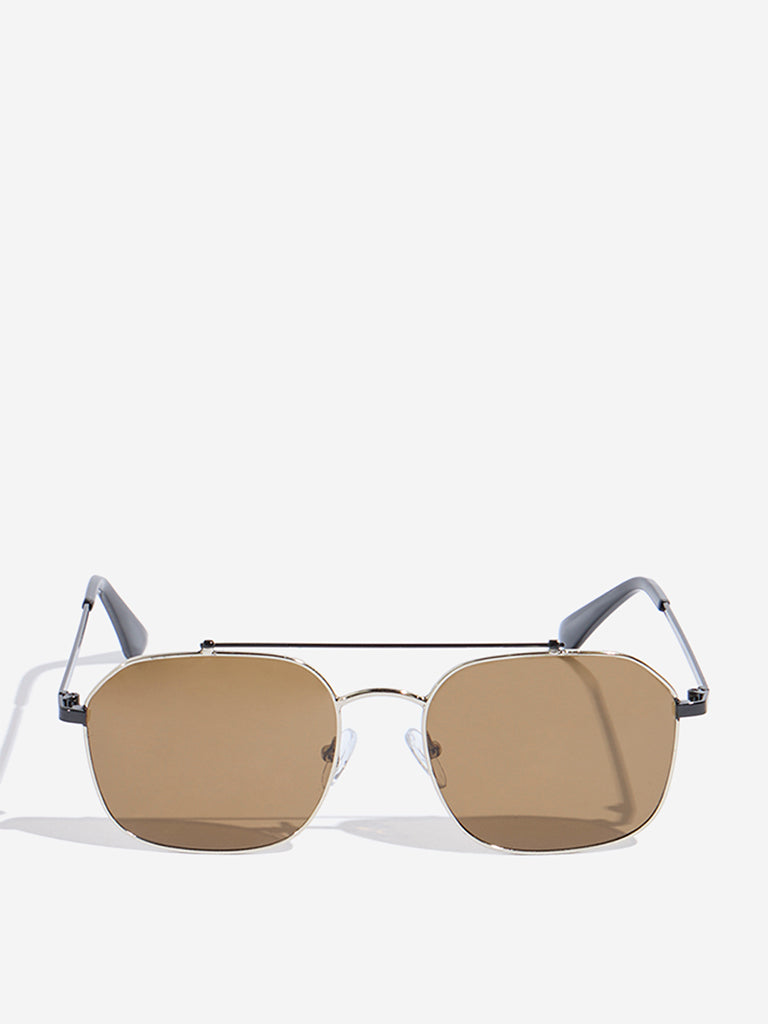 Nuon Brown Square Sunglasses with Cleaning Cloth