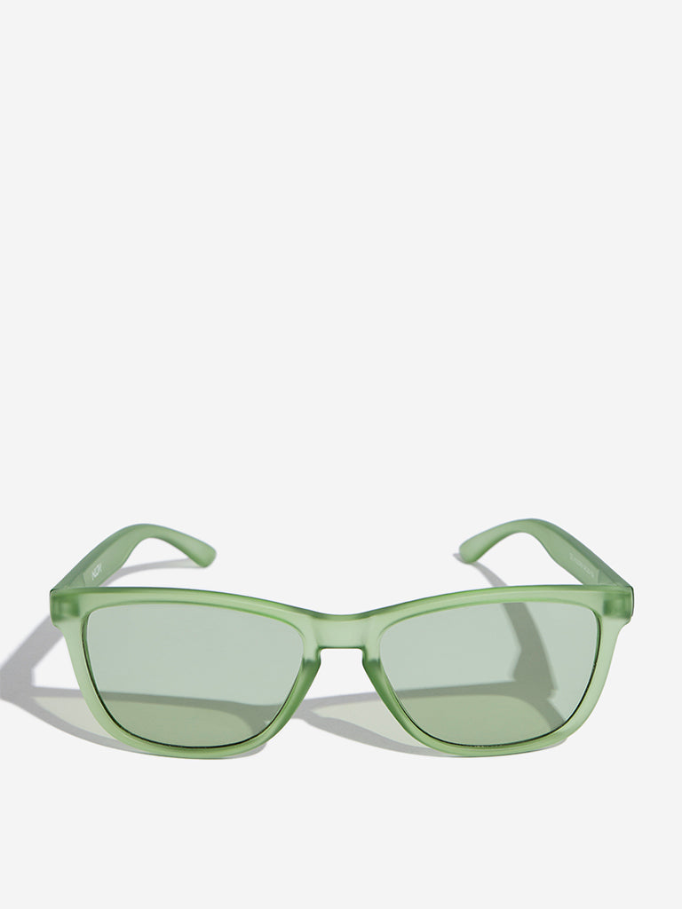 Nuon Light Green Rectangle Sunglasses with Cleaning Cloth