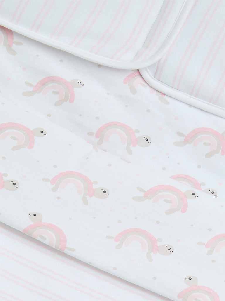 HOP Baby Pink Stripe Printed Cotton Sleeping Bag