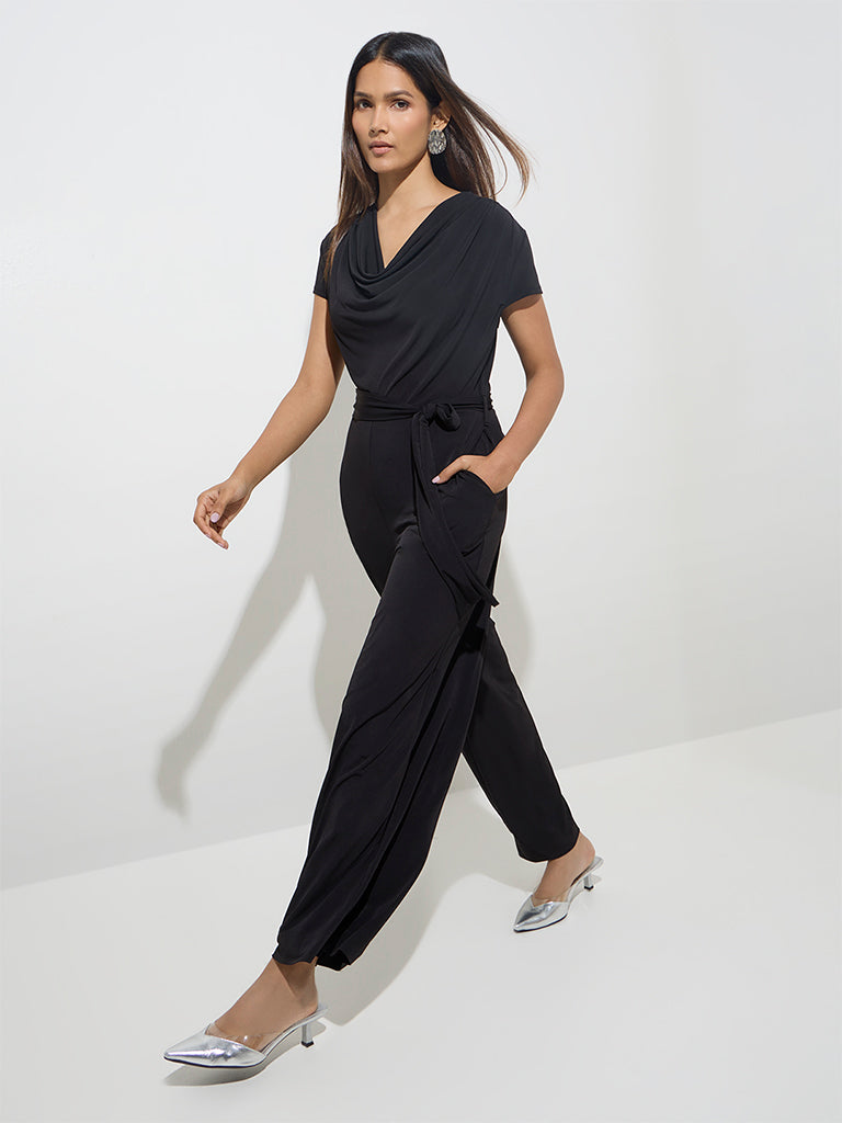 Wardrobe Solid Black Jumpsuit - Main Image