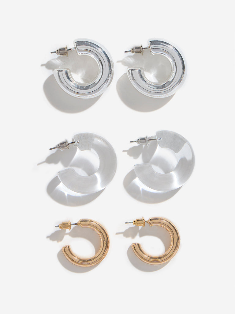 Buy Westside Accessories Multicolour Trendy Circular Hoop Earrings