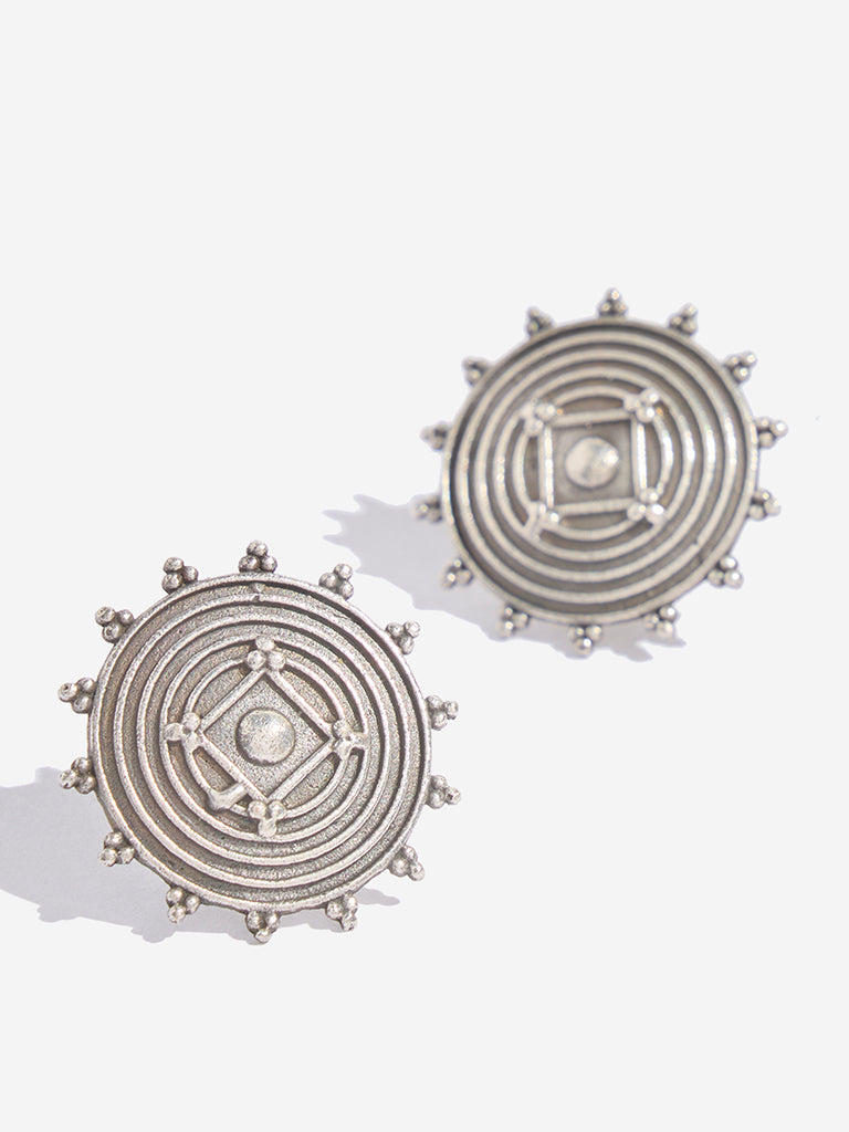 Westside Accessories Silver Spike Earrings