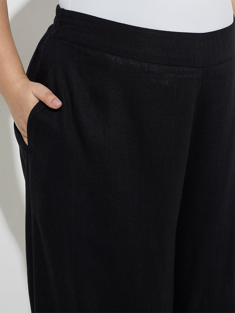 Diza Black Solid Palazzos
