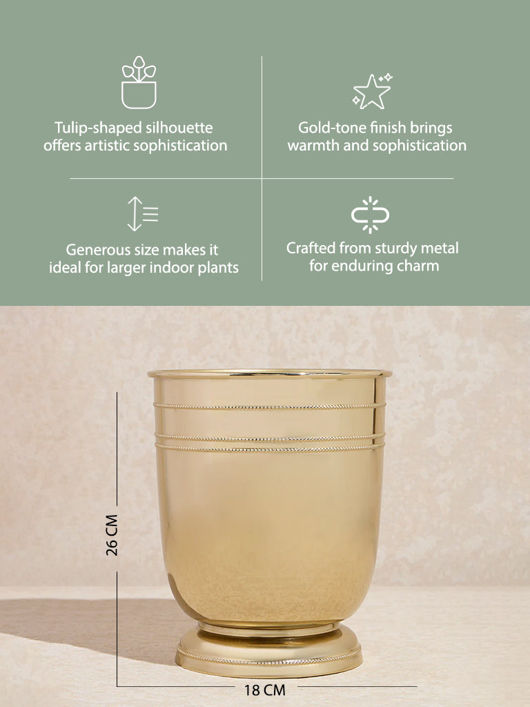 Westside Home Gold Metal Tulip Planter - Large