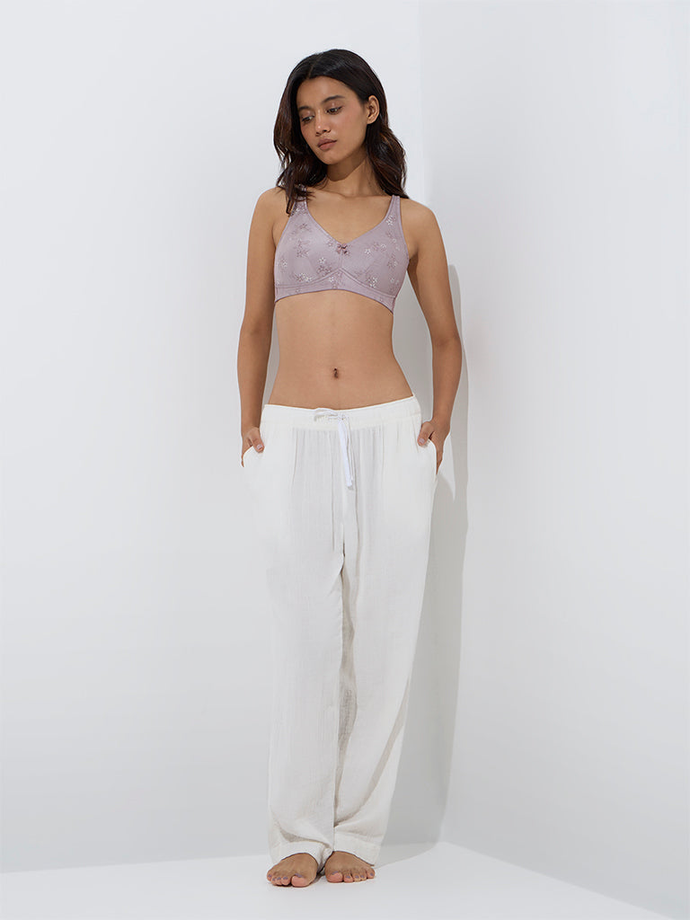 Wunderlove Mauve Floral Printed Bra