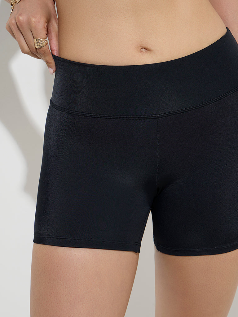 Westside Wunderlove Women's Swimwear Black Shapewear Shorts for Beachwear Zoomed View