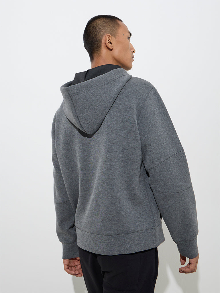 westisde Studiofit Men's Grey Relaxed-Fit Jacket for Sports Wear Back View