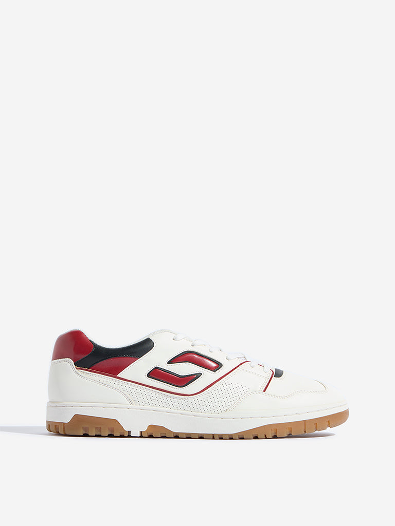 SOLEPLAY White Colour-Blocked Lace-Up Sneakers