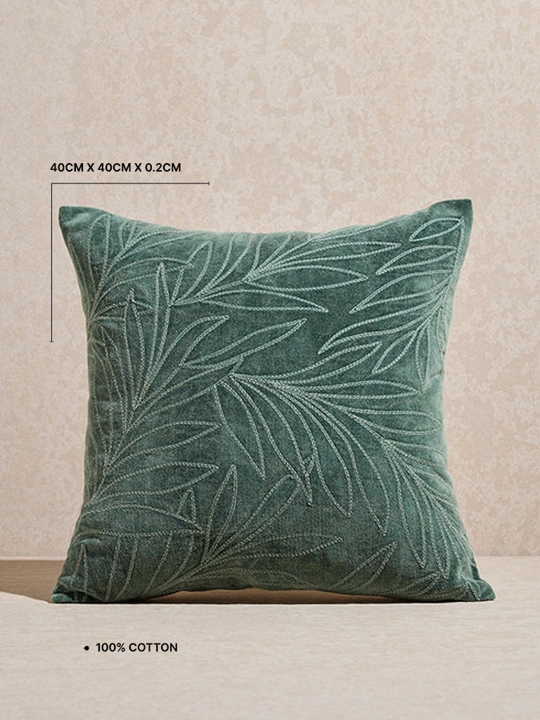 Westside Home Green Botanical Design Cushion Cover