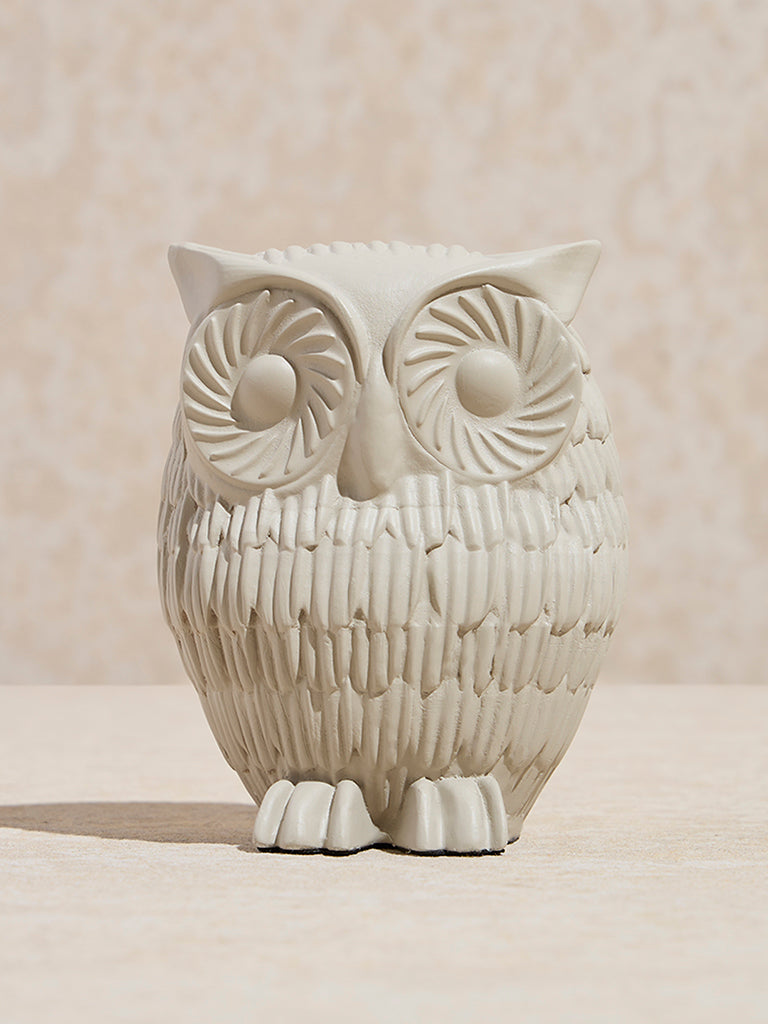 Buy Westside Home Off-White Owl Showpiece Small from Westside