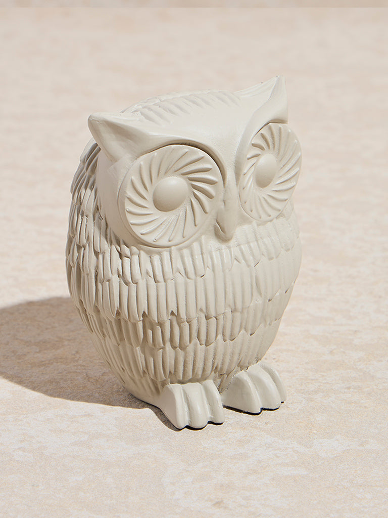 Westside Home Off-White Owl Showpiece - Small